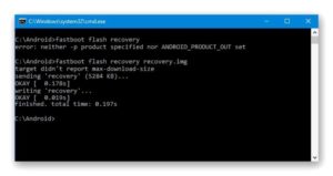 Ввести fastboot flash recovery update.img